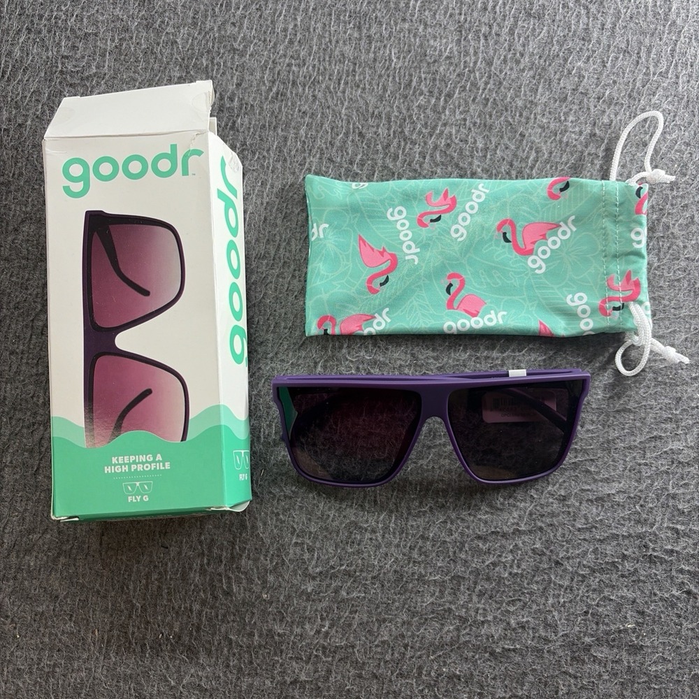 Goodr Adult Keeping A High Profile Plastic Square Sunglasses - Purple Polarized